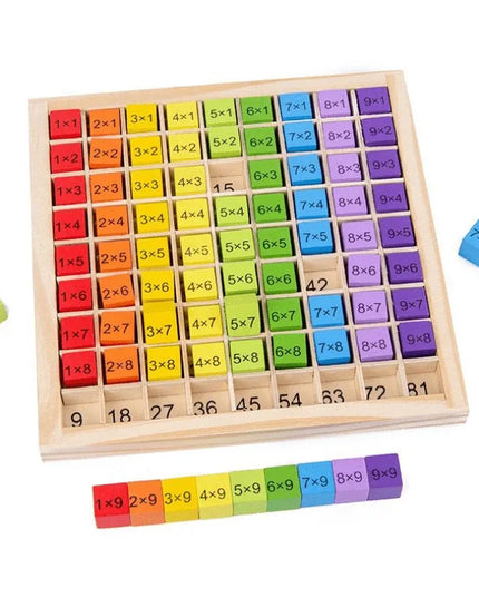 Montessori Educational Wooden Math Toys For Kids Children Baby Toys 99 Multiplication Table Math Arithmetic Teaching Aids