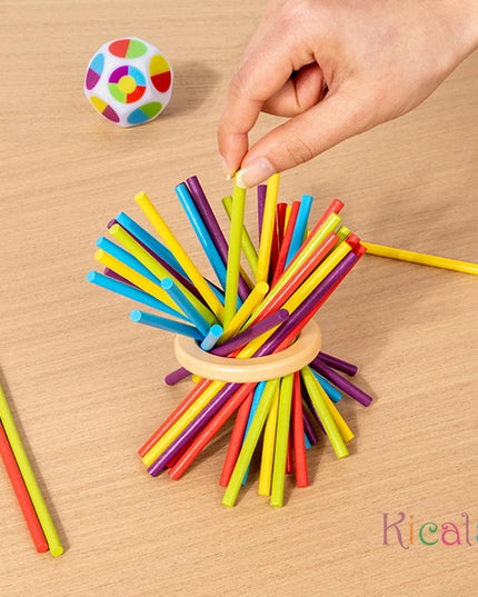 Montessori Game Wooden Stick Tower Toy With Sticks Dice Motor Skills Development Stick Counting Math Educational Toy For Kids