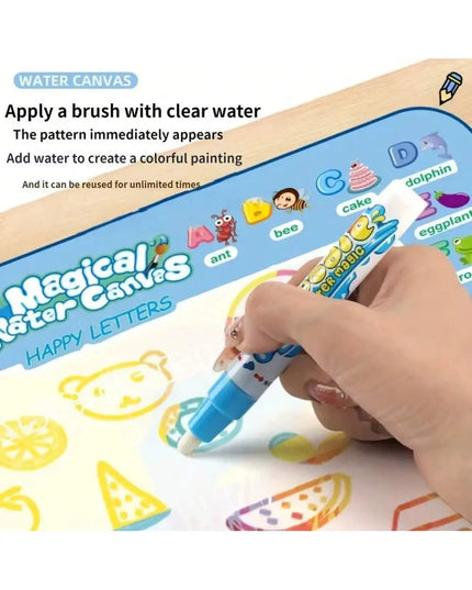 100*80CM Magic Water Doodle Mat for Kids - Reusable Waterproof Drawing Board with Magic Pens, Educational Art Toy for kids