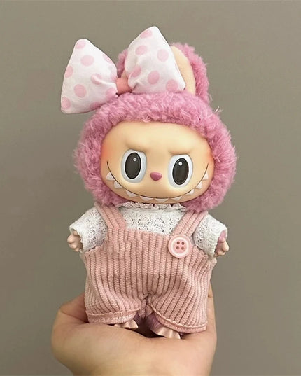 Suitable for 17cm Labubu Clothes Cute Overalls Skirt Suit V1 V2 V3 DIY Clothing Accessories Creative Children's Toy Gifts