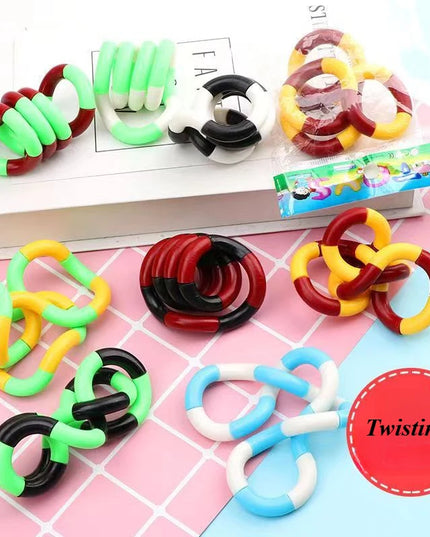 1pcs Tangle Fidget  Twisting Sensory Toy Hand-Eye Coordination Toy Anxiety Relief Finger Toy  Kid Adult Fine Skills Montessori
