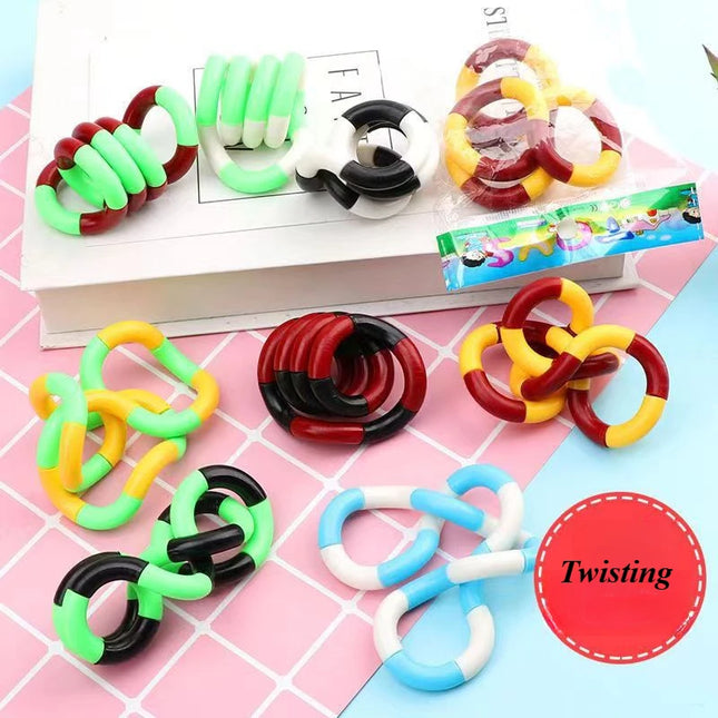 1pcs Tangle Fidget  Twisting Sensory Toy Hand-Eye Coordination Toy Anxiety Relief Finger Toy  Kid Adult Fine Skills Montessori