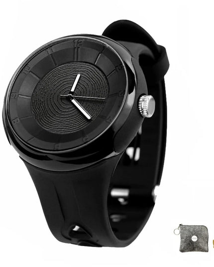 men's watch with a unique dial design, sporty flair, and a comfortable resin strap for both style and comfort.