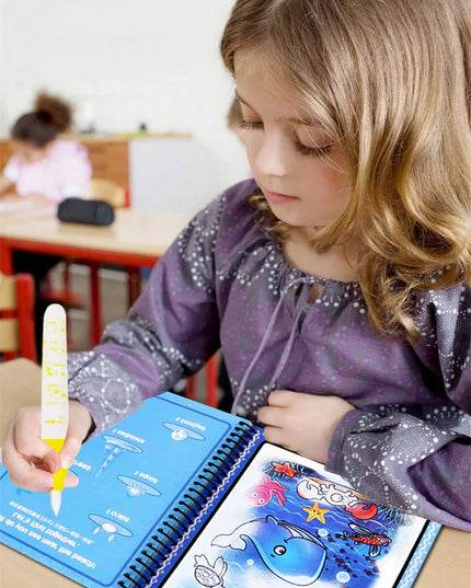 Montessori Toys Reusable Coloring Book Magic Water Drawing Book for Kids Toddler Toy Painting Book Educational Toys for Children