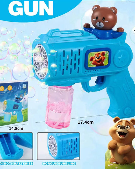 New Stitch Electric Bubble Gun Kids Toy Bubbles Machine Automatic Soap Blower With Light Outdoor Games Boys And Girls Gift