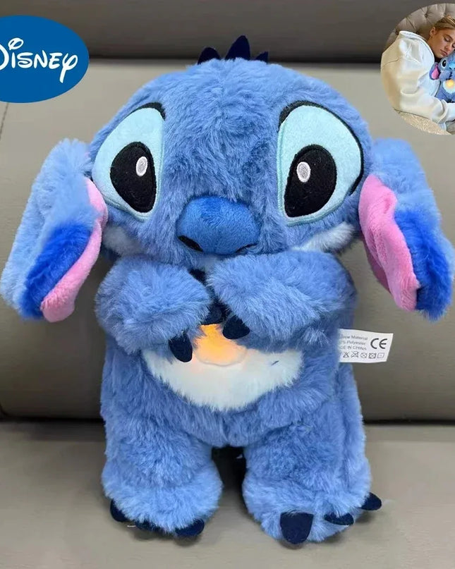 New Stitch Plush Doll Breath Child Peluche Lilo&Stitch Kawaii Soothes Toy Anime Baby Music Light Sleep Toys Model Kid Gift