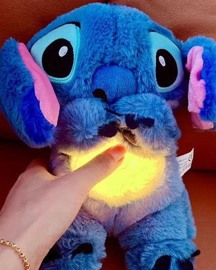 New Stitch Plush Doll Breath Child Peluche Lilo&Stitch Kawaii Soothes Toy Anime Baby Music Light Sleep Toys Model Kid Gift
