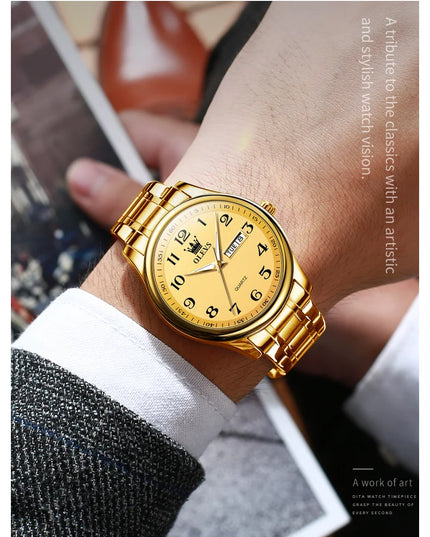 OLEVS 5567 Couple Watches Waterproof Luminous Wristwatch for Lover Date Men‘s and Women's Wristwatch Simple Fashion