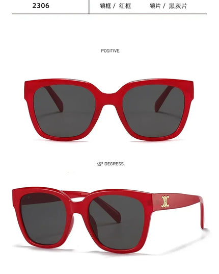 Man Summer 2025 new sunglasses high-end square slimming Facebook same style sunglasses anti UV simple women's version