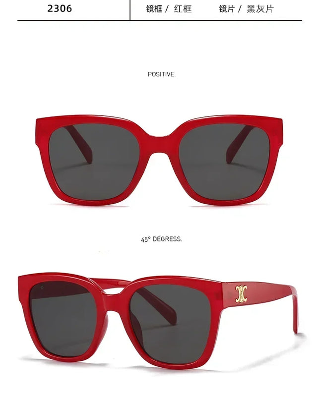 Man Summer 2025 new sunglasses high-end square slimming Facebook same style sunglasses anti UV simple women's version