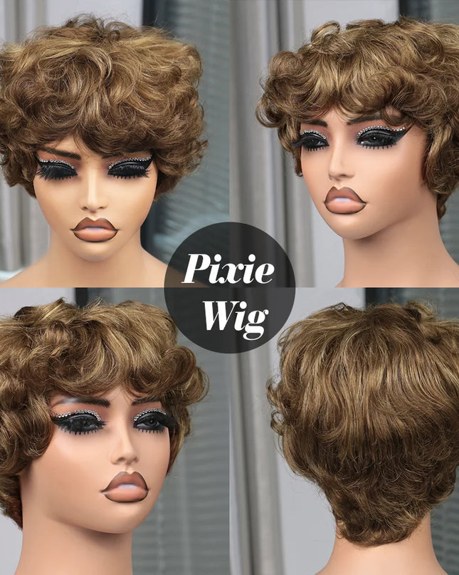 Short Human Hair Wigs for Black Women Pixie Cut Wig Human Hair Wig Glueless Wigs for Women Short Pixie Straight Human Hair Wigs