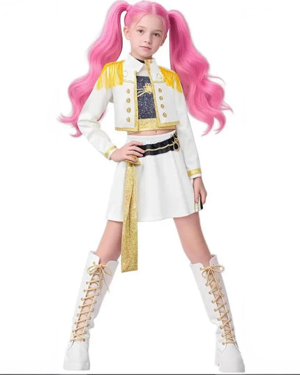 New Kids K-pop Demon Hunters Cosplay Mira Rumi Zoey Costume Girls Uniform Halloween Party 3D Printed Disguise Party Costumes