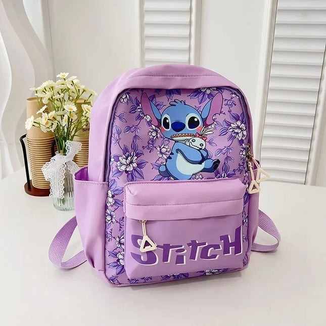 2025New Disney Lilo and Stitch Backpack Kawaii Cartoon Anime Printed Accessories Storage Bag Children's Casual Shoulder Bag Gift