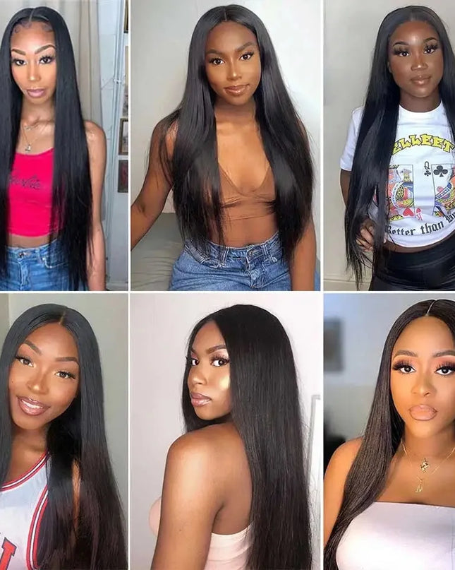 13X4 Lace Frontal Wig Synthetic Long Soft Straight Prepluck Hairline Baby Hair Cosplay Daily Party Layered Glueless Black Color