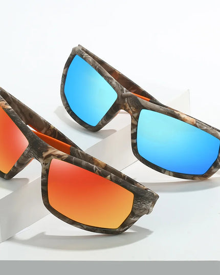 New Sunglasses for Men Sport Polarized Square Frame Camouflage Sun Glasses Driving Fishing Cycling Skiing Sun Eyewear UV400