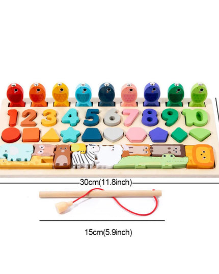 Montessori Wooden Toys Kids Busy Board Shape & Number Matching Digital Shape Educational Toys For Children Gifts