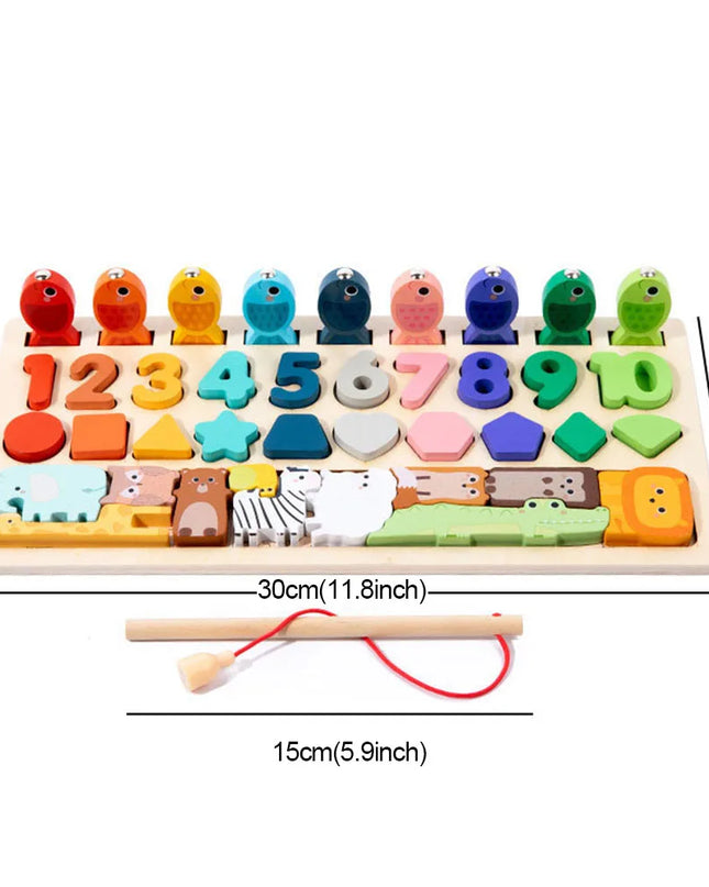 Montessori Wooden Toys Kids Busy Board Shape & Number Matching Digital Shape Educational Toys For Children Gifts