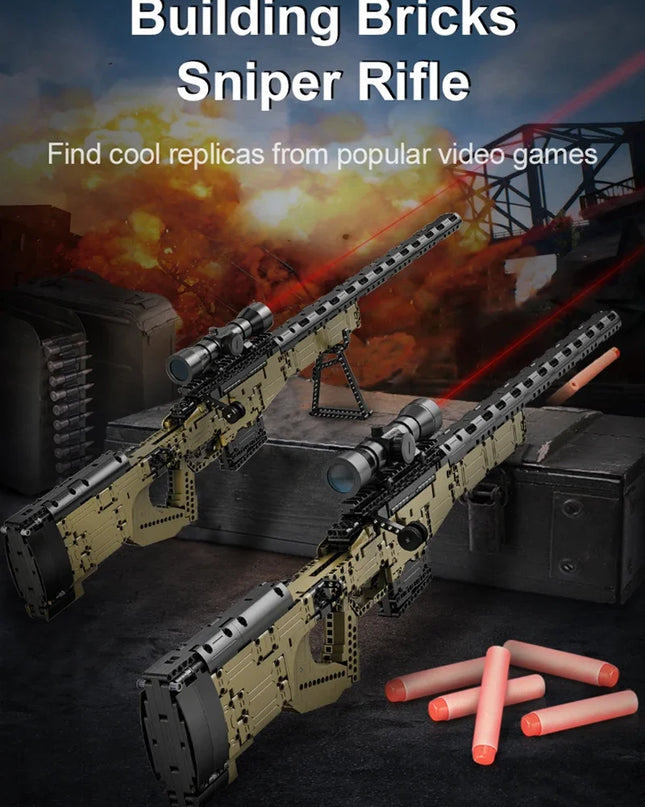 high power lens Cada City Police Military Weapon Sniper Rifle series Building Blocks WW2 For Assault Rifle Bricks Toys Kids Gift