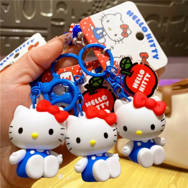 New Hello Kitty Creative Keychain Backpack Pendant Car Interior Couple Accessories Cartoon Decoration Children's Birthday Gift