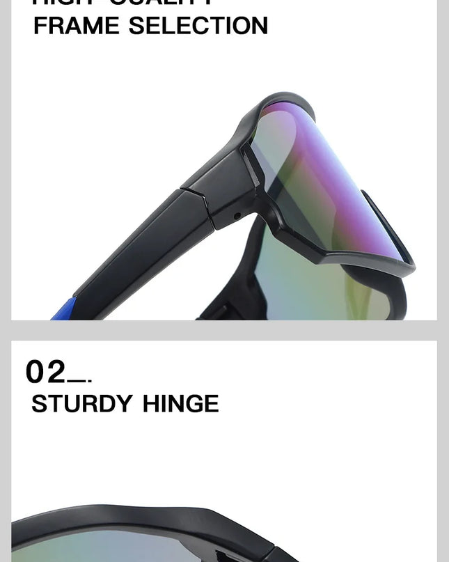Outdoor cycling sunglasses bicycle windproof sunglasses dazzle color lens sunshade sports sunglasses
