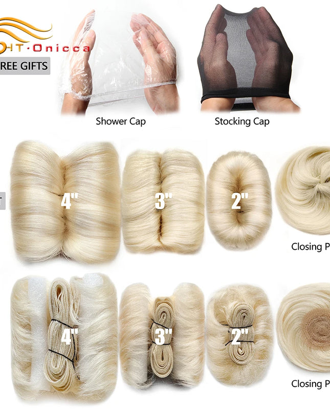 613 Blonde Straight Bundle Human Hair Bundles With Circular Closure 1B 27 30 4 BUG Colored Short Remy Human Hair 28Pcs/Lot