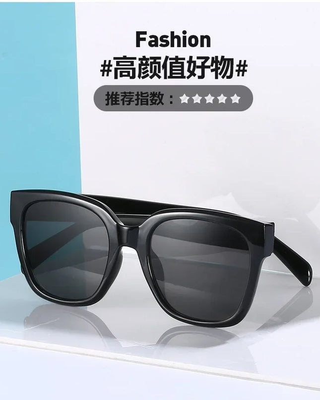 Man Summer 2025 new sunglasses high-end square slimming Facebook same style sunglasses anti UV simple women's version