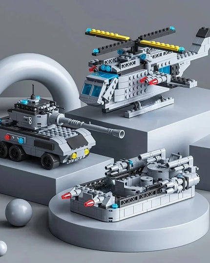 Huge size 1560PCS Navy war ship Army ship model warship 6 in 1 multi-shape combination building blocks to build a boy toy set