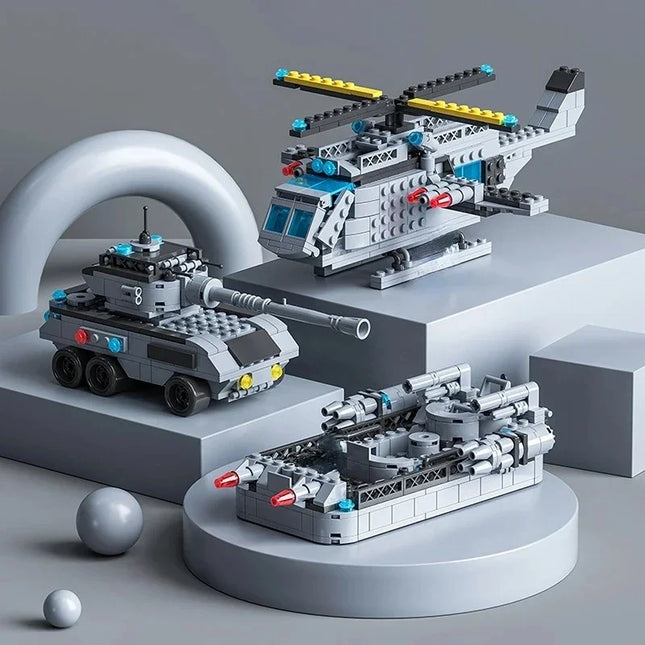 Huge size 1560PCS Navy war ship Army ship model warship 6 in 1 multi-shape combination building blocks to build a boy toy set