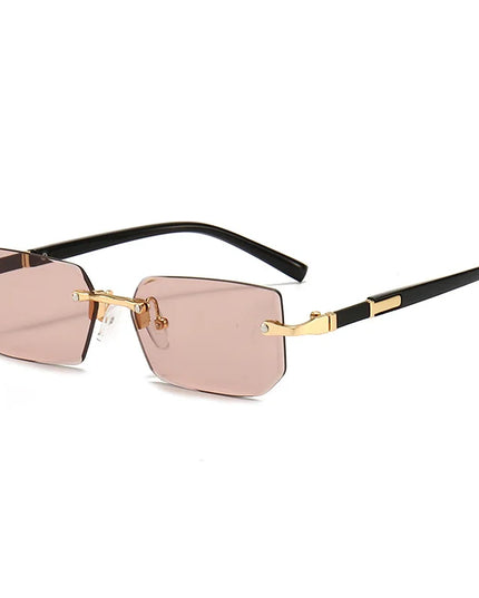Rimless Sunglasses Rectangle Fashion Popular Women Men Shades Small Square Sun Glasses For Female Male Summer Traveling Oculos