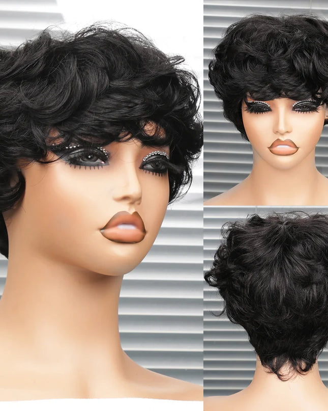 Short Human Hair Wigs for Black Women Pixie Cut Wig Human Hair Wig Glueless Wigs for Women Short Pixie Straight Human Hair Wigs