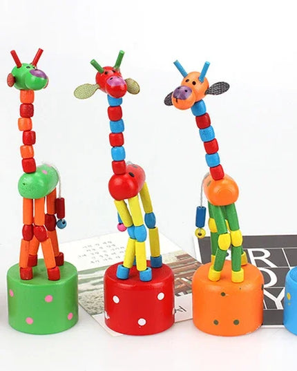 Montessori Educational Toy Kid Wooden Toys for Children Early Learning Exercise Baby Fingers Flexible Materials Giraffe Toy Gift