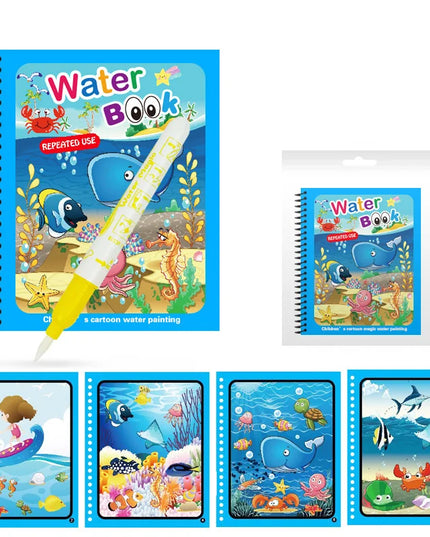 Montessori Toys Reusable Coloring Book Magic Water Drawing Book for Kids Toddler Toy Painting Book Educational Toys for Children