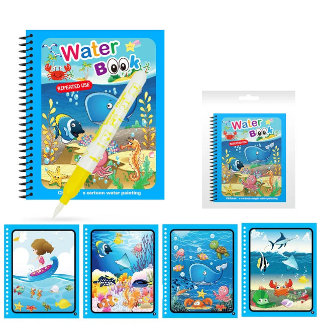 Montessori Toys Reusable Coloring Book Magic Water Drawing Book for Kids Toddler Toy Painting Book Educational Toys for Children