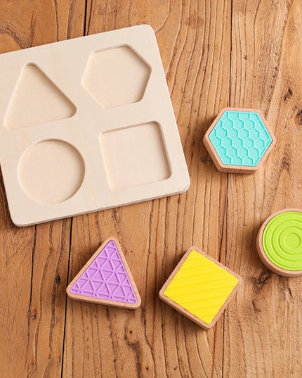Montessori Wood Toys 0-12Months Baby Colorful Geometry Grasping Board Toys Newborn Sensory Touch Shape Recognition Game Toy Gift
