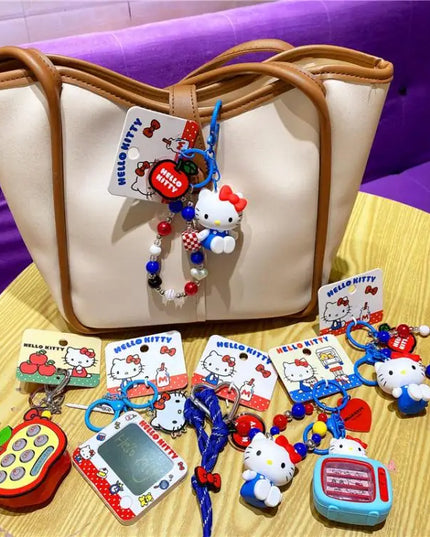 New Hello Kitty Creative Keychain Backpack Pendant Car Interior Couple Accessories Cartoon Decoration Children's Birthday Gift