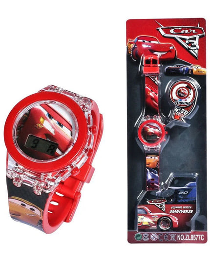 Flash Light Frozen Mickey Kids Watches For Girls Cartoon Spiderman Children Watch Boys School Student Digitel Clock Gifts