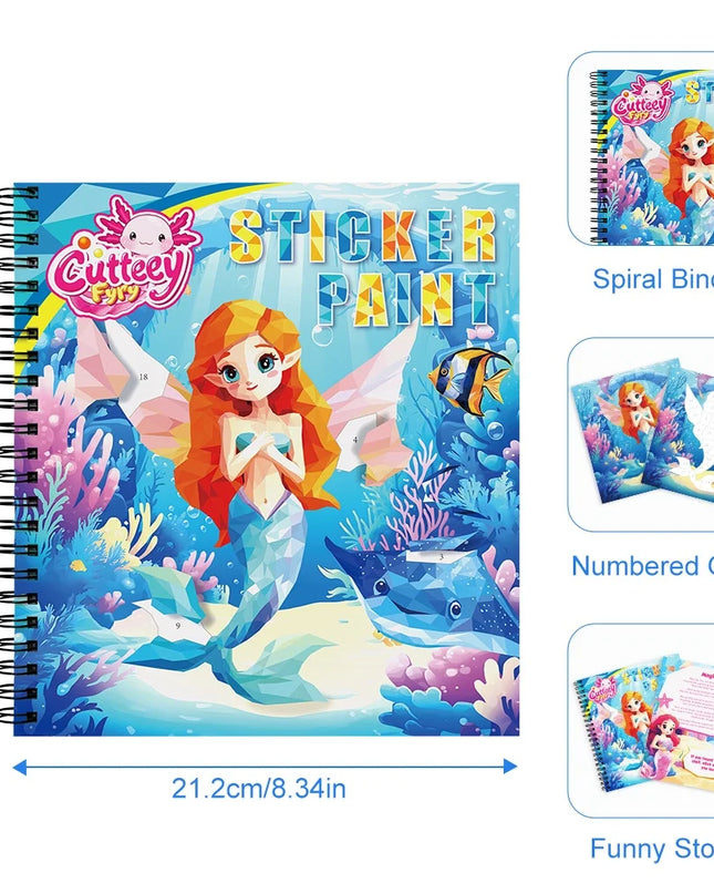 Montessori Sticker Book By Number For Kids Ages 3-8, Educational Busy Puzzle Book With Story, Creative Toys For Toddlers Gift