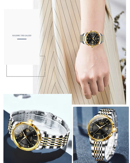 LIGE New Waterproof Watches Women Fashion Women's Bracelet Watch Top Brand Luxury Date Quartz Watch for Women Relogio Feminino