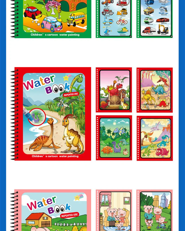 Montessori Toys Reusable Coloring Book Magic Water Drawing Book for Kids Toddler Toy Painting Book Educational Toys for Children