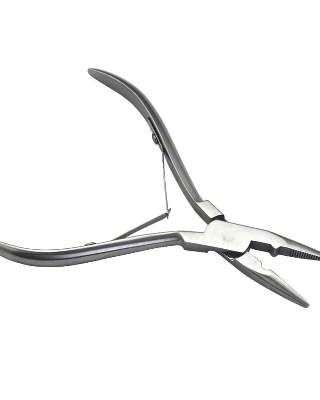 1 PC 5 inch Silver Stainless Steel Clamp Hair Extension Plier with hole Keratin Hair Extensions Ring Removal Tools