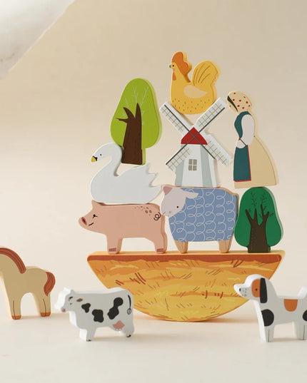 Montessori Game 1Set Of Farm Simulated Wooden Children's Toys Educational Toy Baby Room Decoration Desktop Furnishings Baby Gift