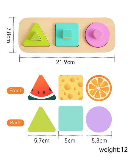 Montessori Wood Toys 0-12Months Baby Colorful Geometry Grasping Board Toys Newborn Sensory Touch Shape Recognition Game Toy Gift