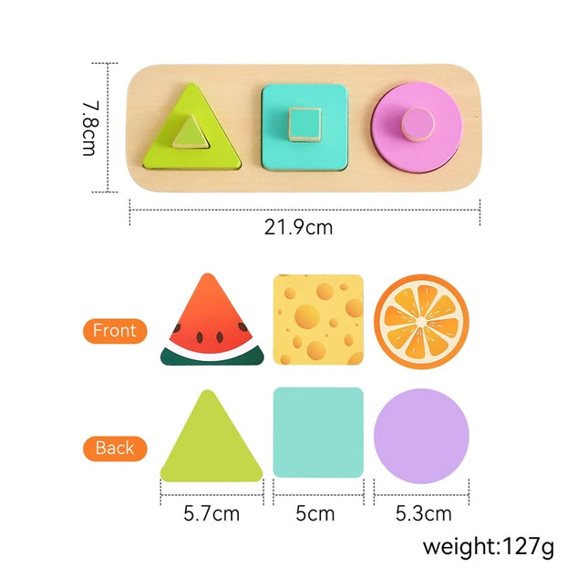 Montessori Wood Toys 0-12Months Baby Colorful Geometry Grasping Board Toys Newborn Sensory Touch Shape Recognition Game Toy Gift