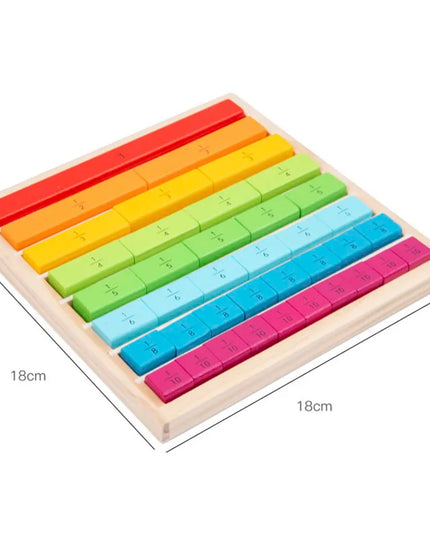 Wooden Montessori Teaching Aids Math Toys Color Fraction Sticks Kindergarten Early Education Learning Educational Toys For Kids