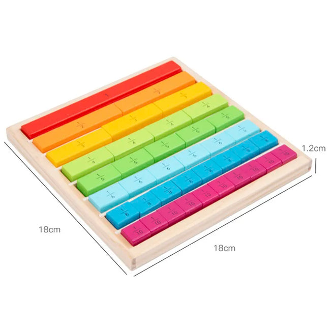 Wooden Montessori Teaching Aids Math Toys Color Fraction Sticks Kindergarten Early Education Learning Educational Toys For Kids