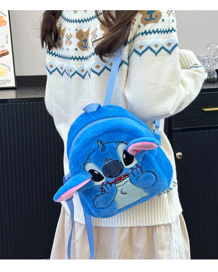 Stitch Backpack  Japanese Blue Funny Cartoon Large-Capacity Student Backpack Kindergarten Bag Kawaii Backpack