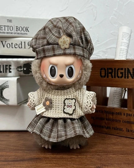 Suitable for 17cm Labubu Clothes Cute Overalls Skirt Suit V1 V2 V3 DIY Clothing Accessories Creative Children's Toy Gifts