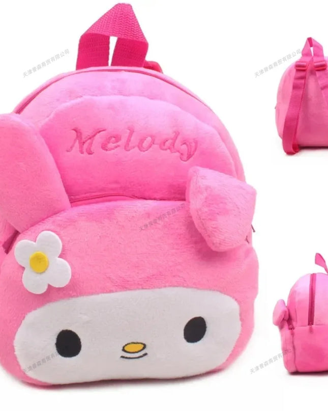 Sanrio Hello Kitty Plush Backpack Cute Cartoon Kawaii School Bag for Kids Girls Baby Kindergarten Shoulder Bag Cute Fashion Gift