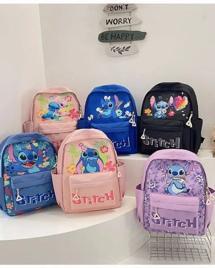 2025New Disney Lilo and Stitch Backpack Kawaii Cartoon Anime Printed Accessories Storage Bag Children's Casual Shoulder Bag Gift