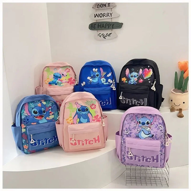 2025New Disney Lilo and Stitch Backpack Kawaii Cartoon Anime Printed Accessories Storage Bag Children's Casual Shoulder Bag Gift
